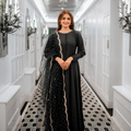 Black Kalidar Frock with Handworked Dupatta