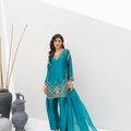A serene sea green ensemble crafted in Pure Sheesha Silk