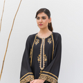 Luxury Black and Gold Dress – Royal Zardozi Detailing