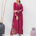 Majenta Kaftan – A regal ensemble in pure sheesha silk