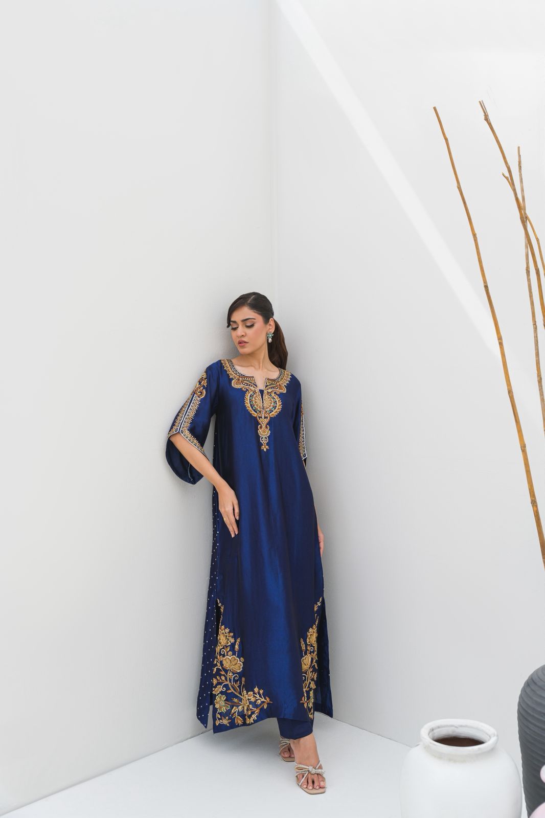 Electric Blue Kaftan – A striking silhouette in rich tones
