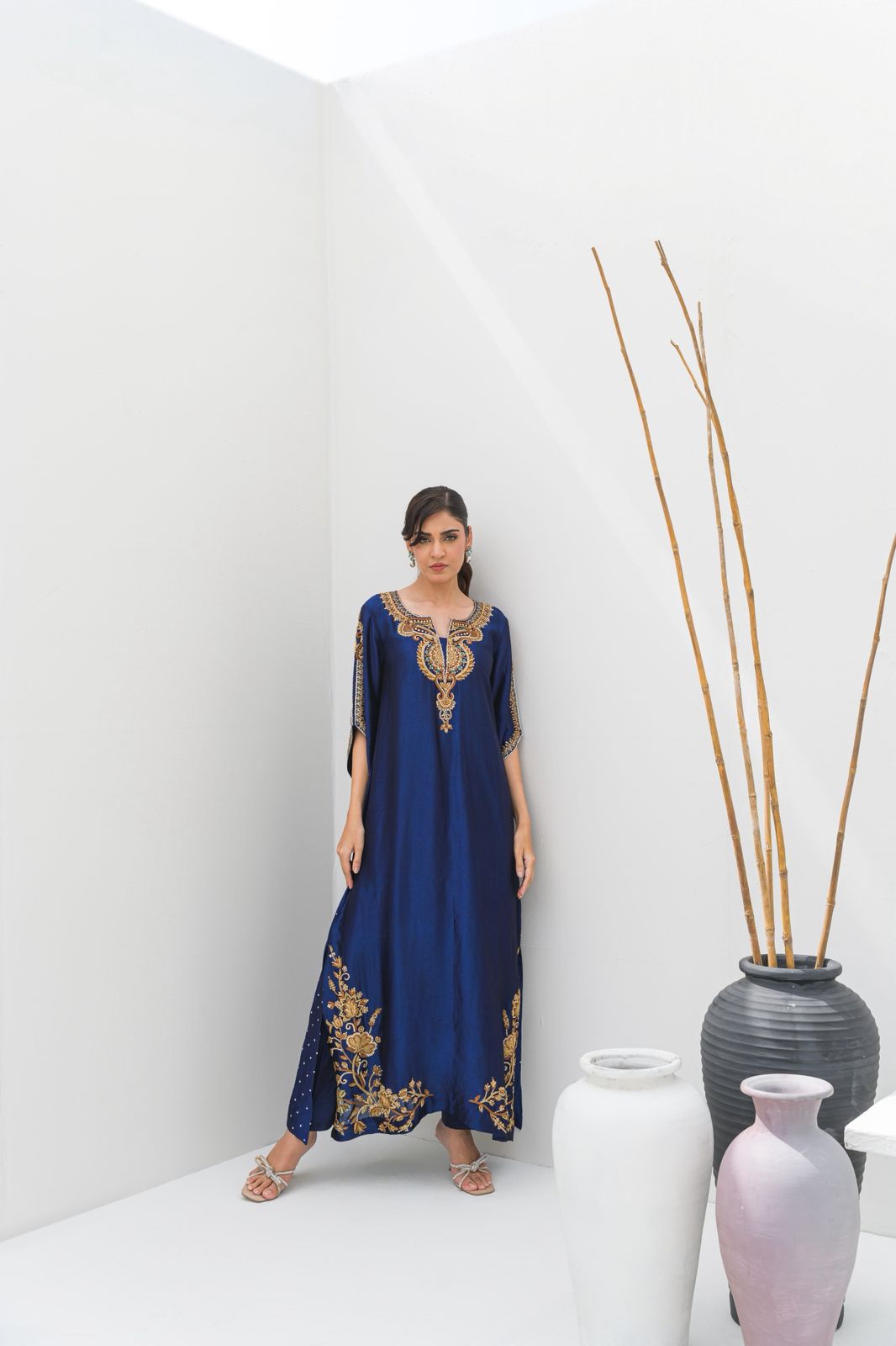Electric Blue Kaftan – A striking silhouette in rich tones