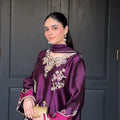 Plum Royale – Embroidered Velvet 3-Piece Suit