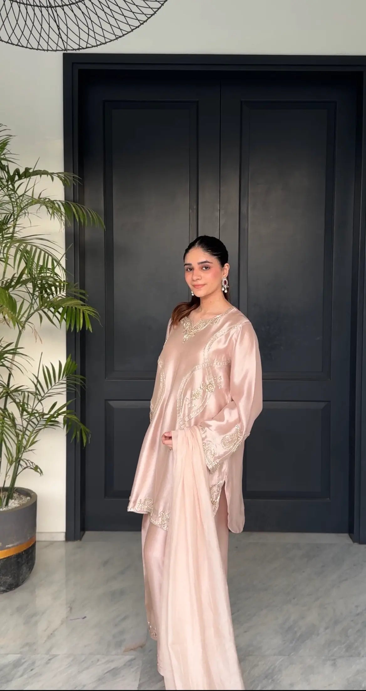 Blush Pink Embroidered 3 Piece Suit