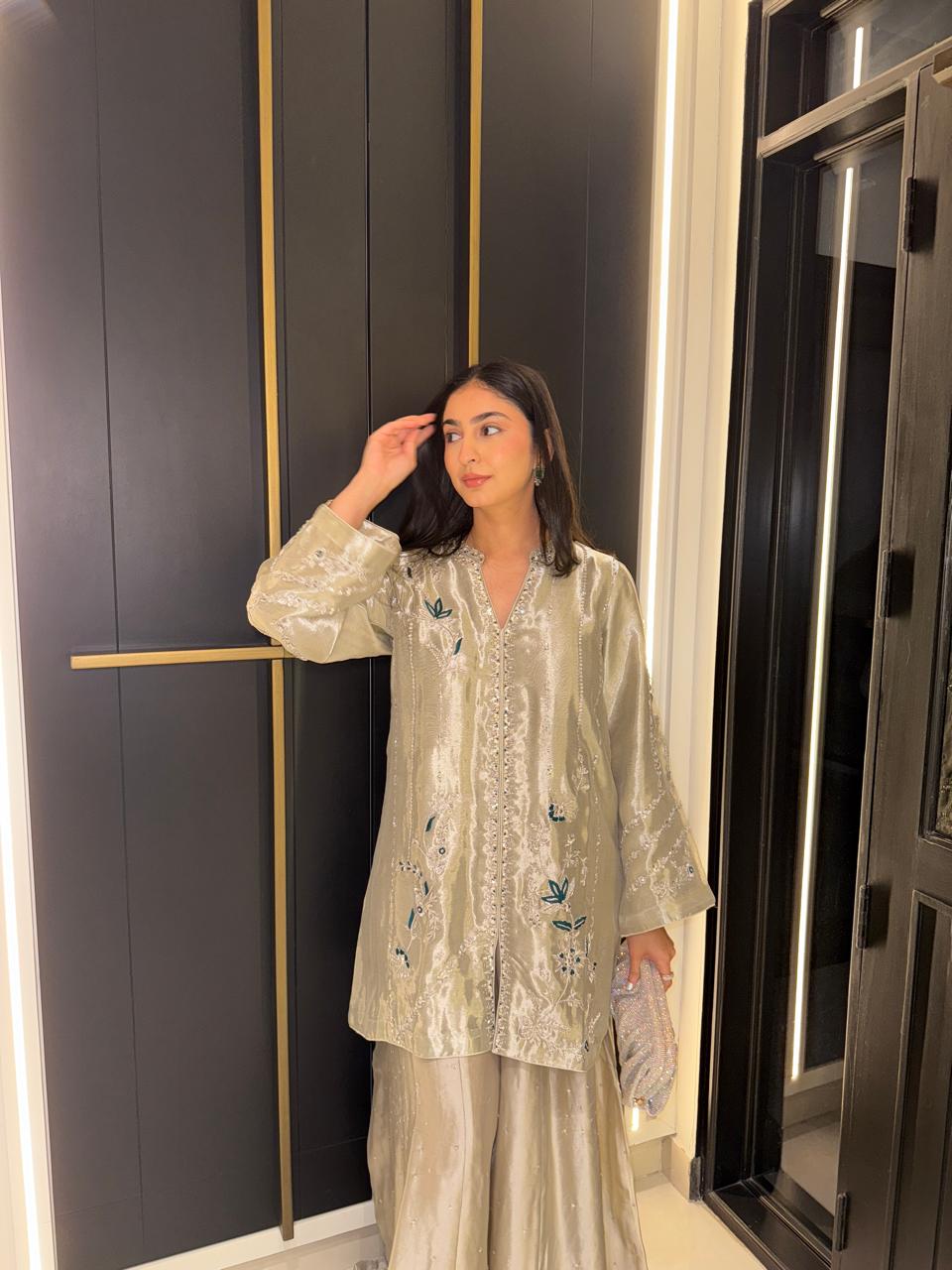 Ivory Gold Embroidered Formal Suit