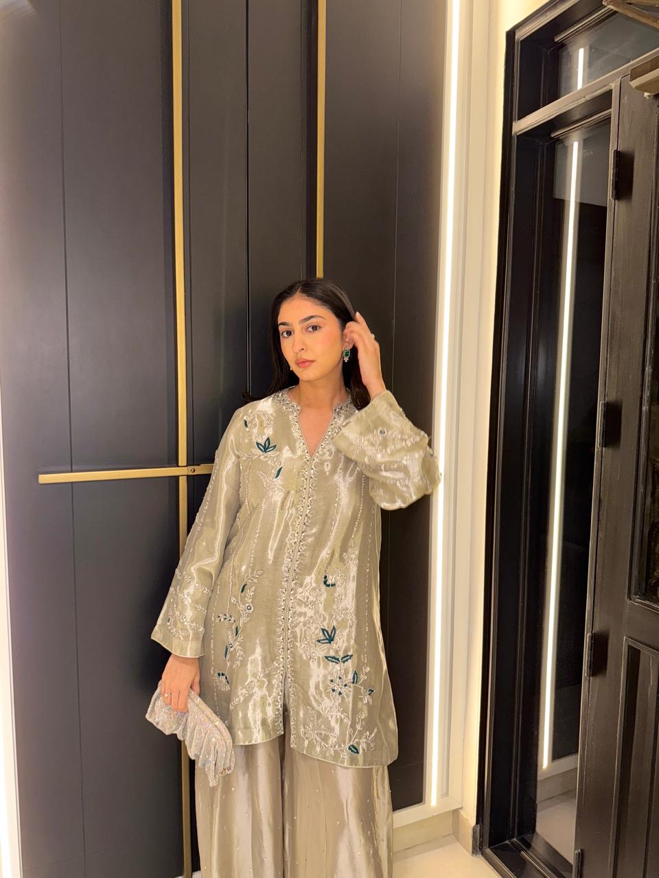 Ivory Gold Embroidered Formal Suit